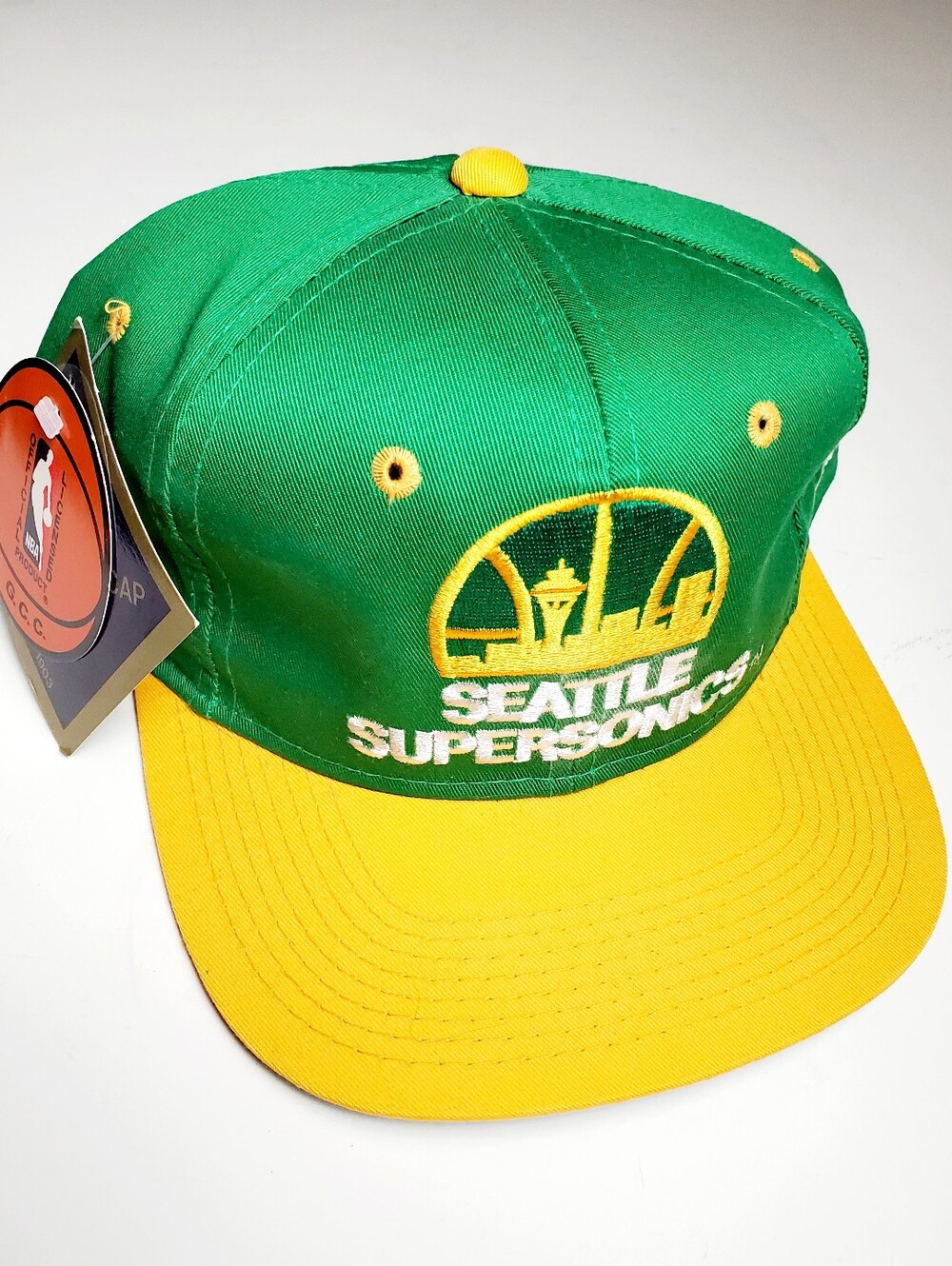 Vintage 90's Seattle SuperSonics Green Snapback Hat Cap